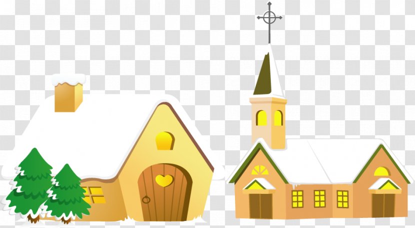 Snow Christmas Winter - New Year - Vector House Transparent PNG