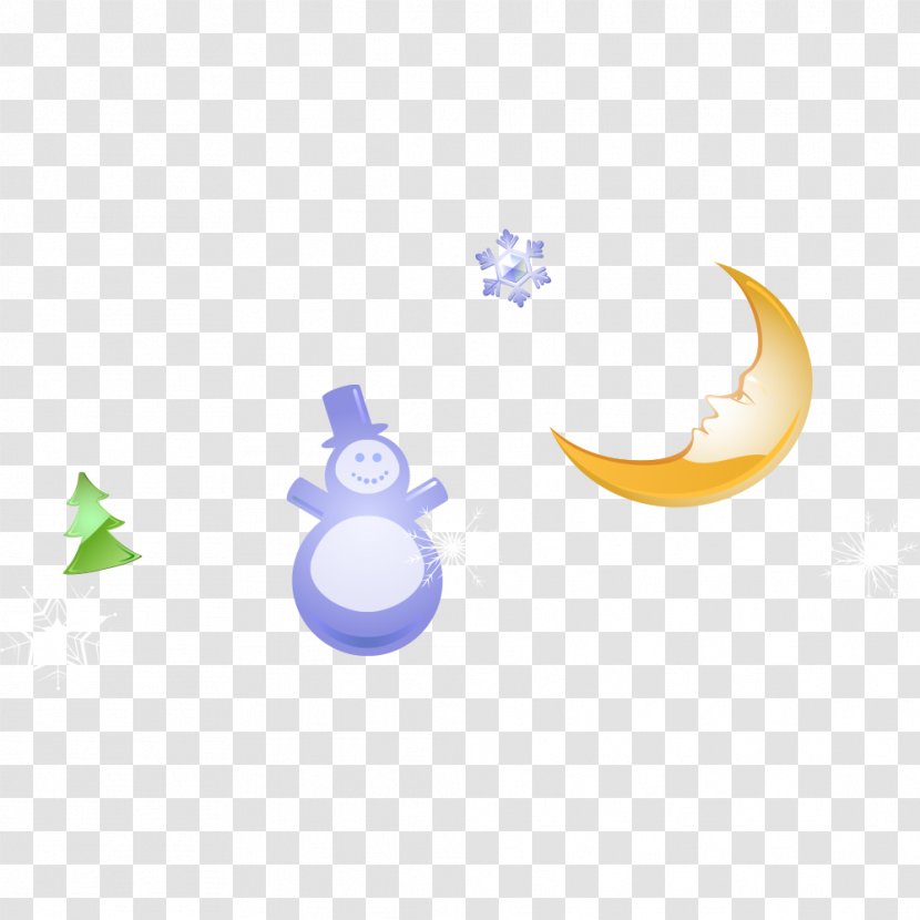 Tree Download - Cute Snowman Moon Trees Transparent PNG