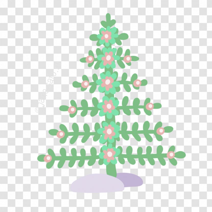 Christmas Tree Flower Spruce - Decor Transparent PNG