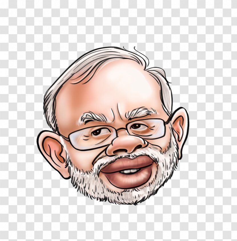 Laughter Caricature Politician Face - Flower - Modi Transparent PNG