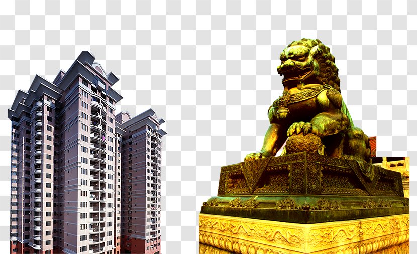 Statue Building House - Advertising - Real Estate Ad Elements Lions Transparent PNG