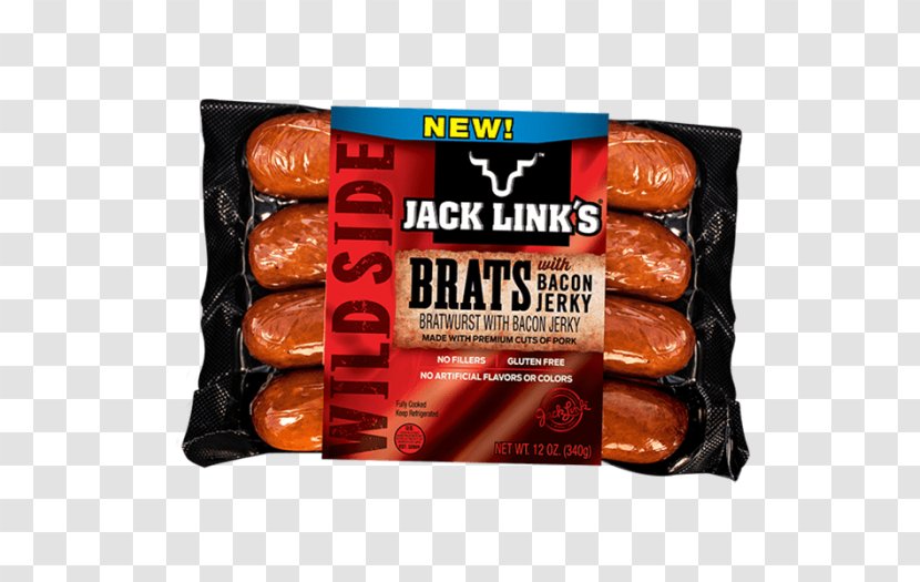 Bratwurst Jack Link's Beef Jerky Bacon Knackwurst - Chorizo Transparent PNG