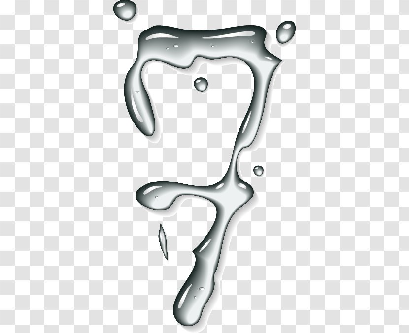 Water Drop Number Liquid - Silhouette - Creative Digital Element Transparent PNG