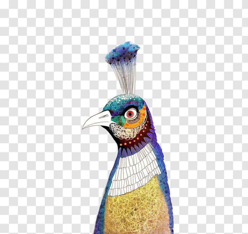 Bird Watercolor Painting - Peafowl - Peacock Head Transparent PNG