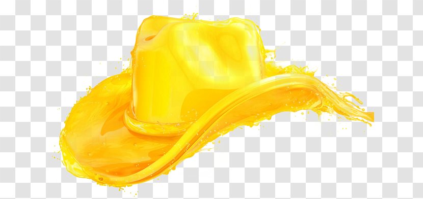 Yellow Cowboy Hat Designer - Golden Luminous Paint Effects Transparent PNG