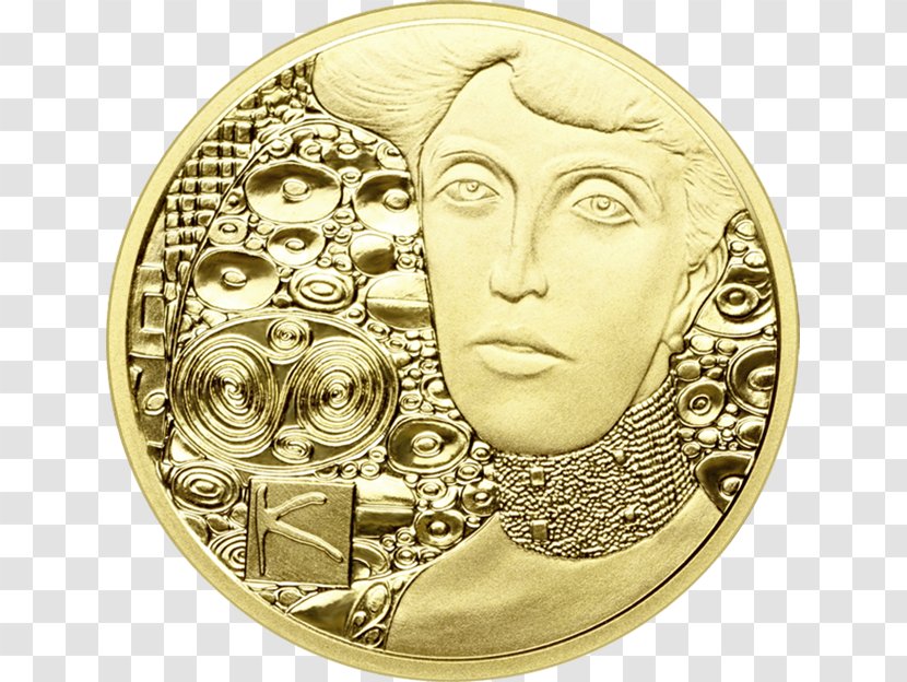 Portrait Of Adele Bloch-Bauer I II Gold Coin Painting - Euro And Silver Commemorative Coins Transparent PNG