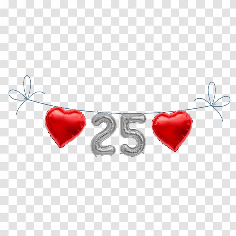 Toy Balloon Birthday Heart Party Garland - Silver Transparent PNG