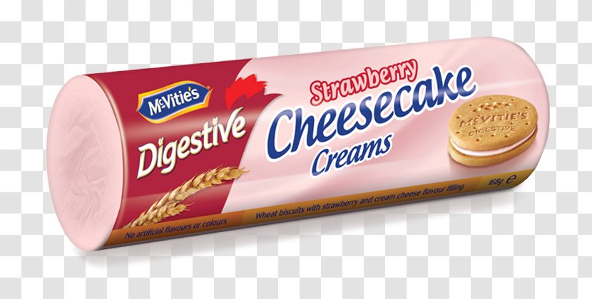 Cheesecake Cream Digestive Biscuit Vanilla - Strawberry Transparent PNG
