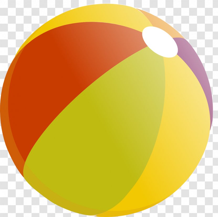 Beach Ball - Orange - Transparent Transparent PNG