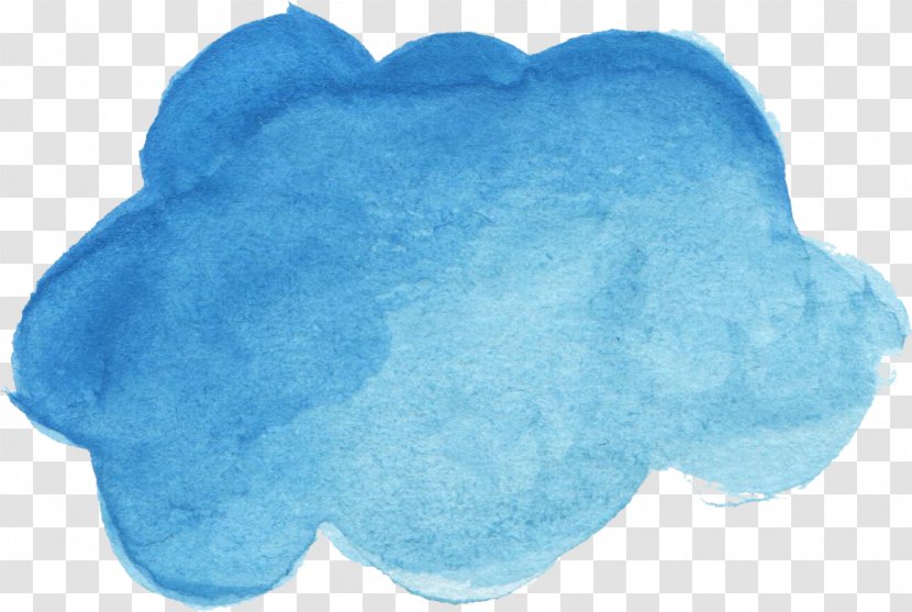 Textile Blue Teal Watercolor Painting - Cloud Transparent PNG