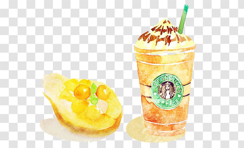 Ice Cream Cocktail Smoothie Starbucks - Cartoon - Hand Painted Transparent PNG