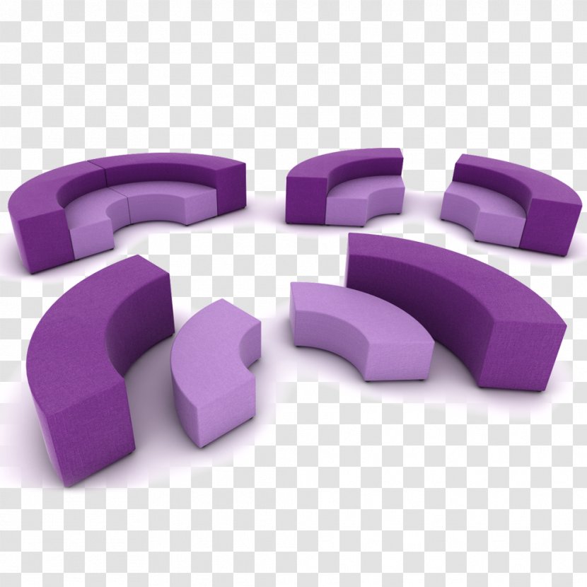 Angle - Violet - Curved Bench Transparent PNG
