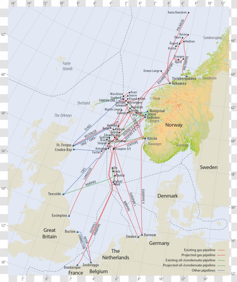 Norway Pipeline Transportation Gas Dujotiekis Naftovod - System Transparent PNG