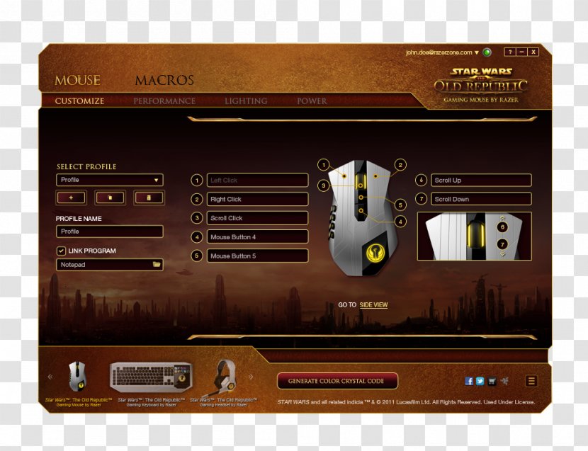 Computer Mouse Star Wars: The Old Republic Razer Inc. Electronics Peripheral - Wars Transparent PNG