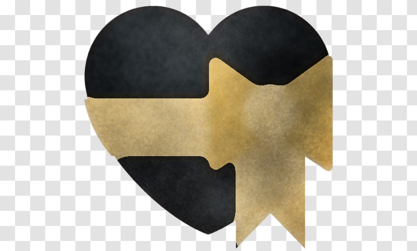 Yellow Heart Beige Metal Wood Transparent PNG