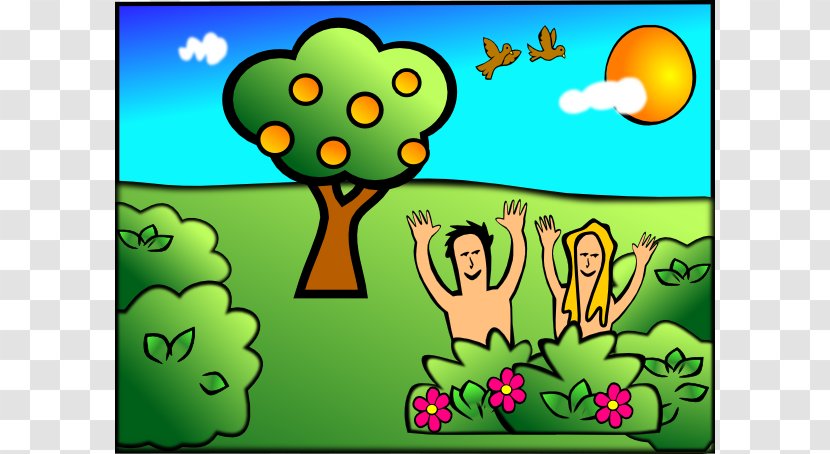Garden Of Eden Bible Adam And Eve Clip Art - Creation Myth - Cliparts Transparent PNG