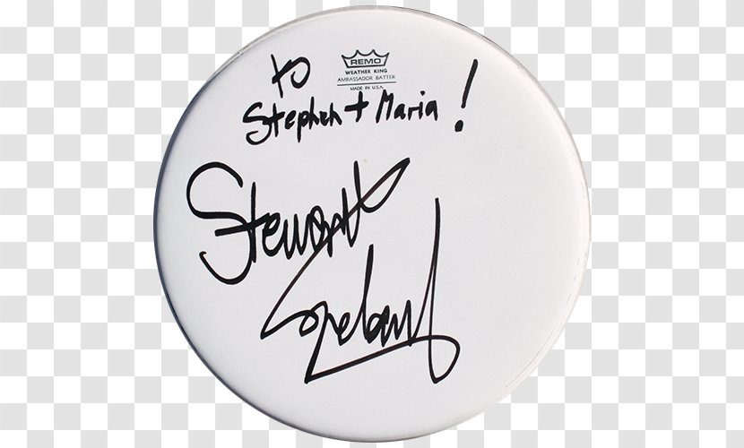The Police Drummer Autograph Cymbal - Stewart Copeland - Drum Transparent PNG