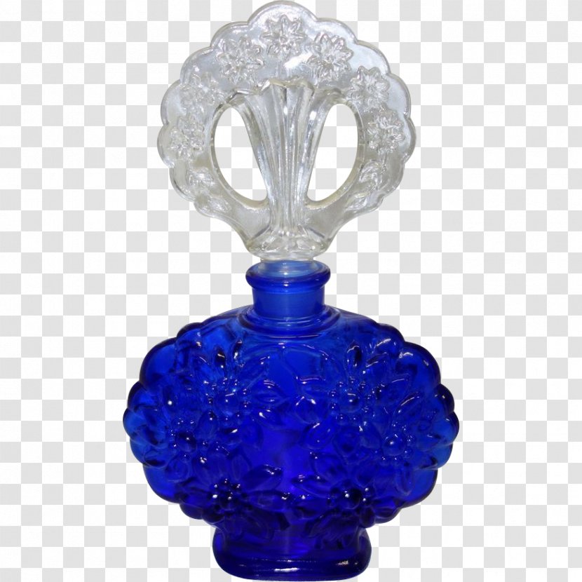 Glass Bottle Cobalt Blue Crystal - Perfume Transparent PNG