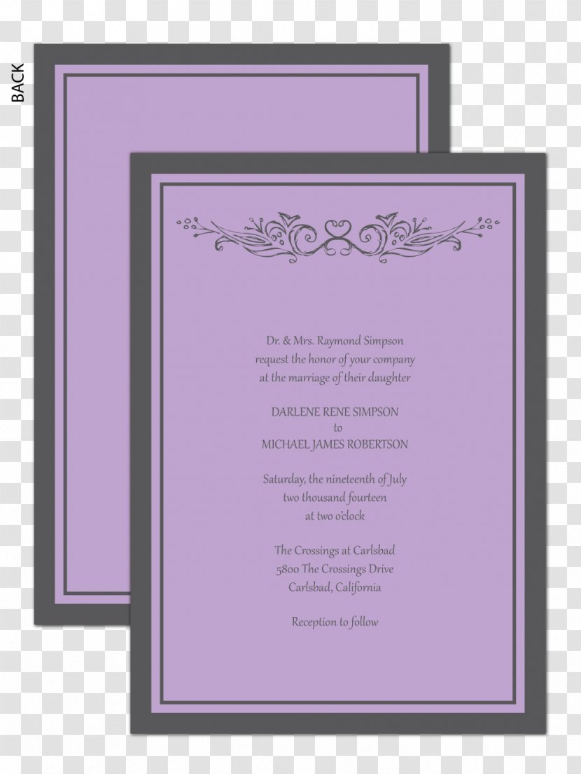 Wedding Invitation Lavender Lilac Violet Purple - Pink M - Classic Transparent PNG