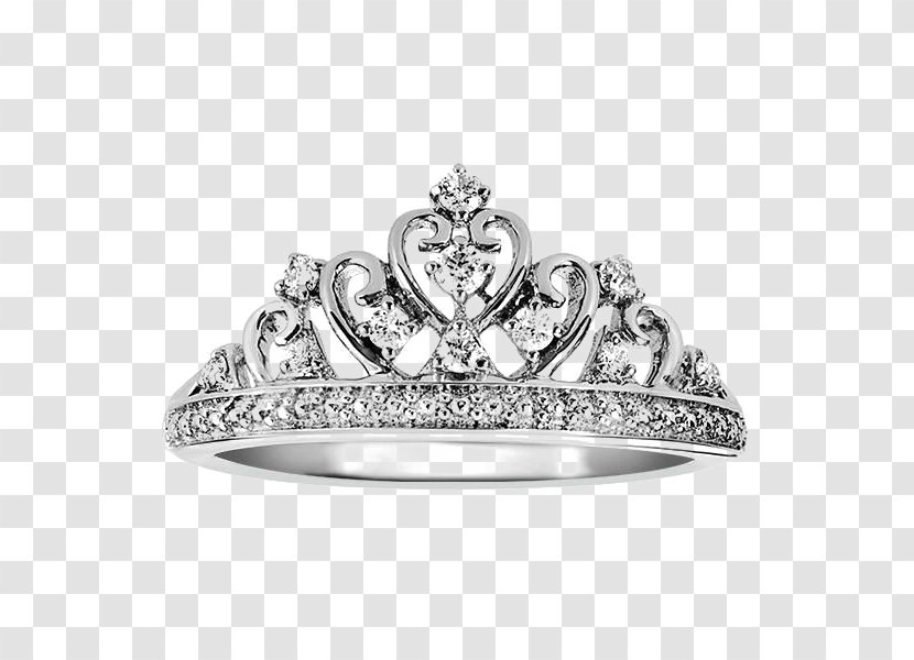 Earring Crown Jewellery Diamond - Wedding Ring Transparent PNG