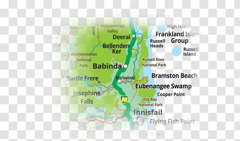 Devil's Pool Mirriwinni, Queensland Tully Map Bramston Beach - Tree - Great Barrier Reef Transparent PNG