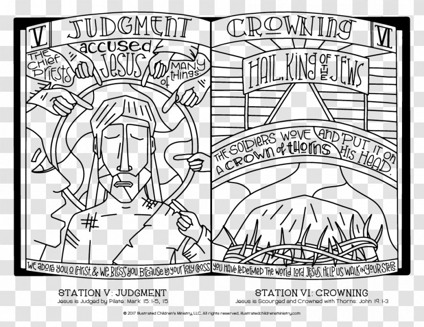 Coloring Book Stations Of The Cross Child Church - Art Transparent PNG