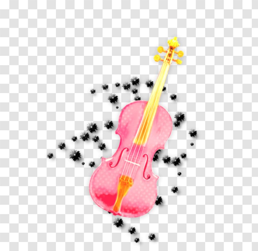 Violin Guitar Clip Art - Flower - Joyeux Anniversaire Transparent PNG