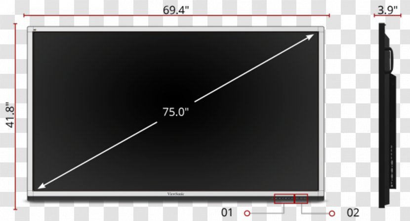 Computer Monitors LED-backlit LCD Display Size Television Set Flat Panel - Dryerase Boards Transparent PNG