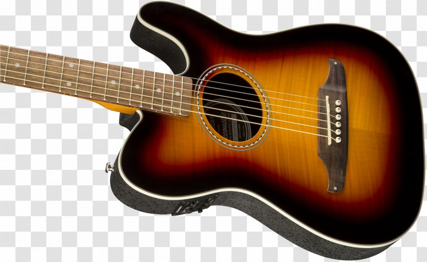 Acoustic Guitar Fender Stratocaster Acoustic-electric Bass - Flower - Sunburst Transparent PNG