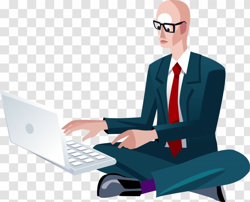Internet Cloud Computing Download - Apartment - A Business Man Sitting On The Transparent PNG