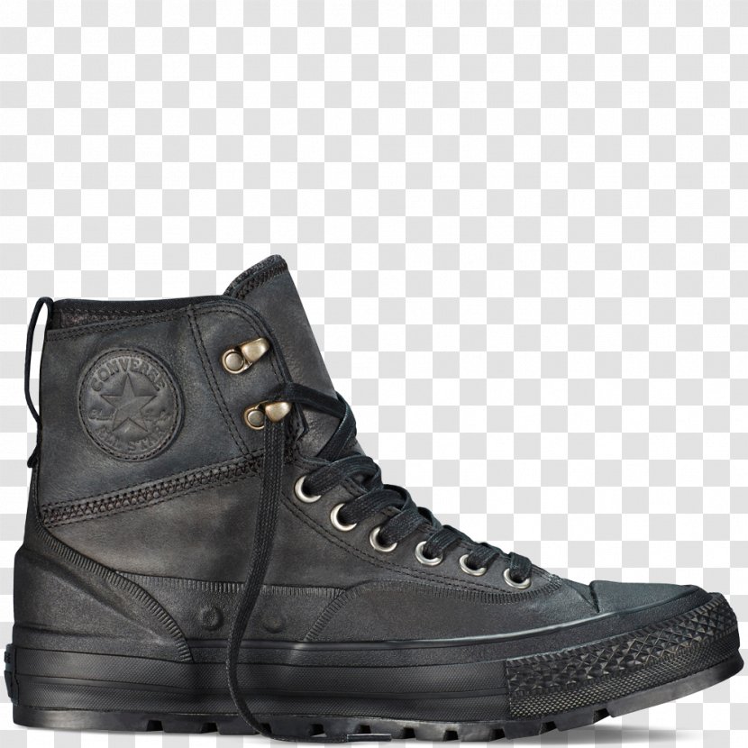 Chuck Taylor All-Stars Converse Sneakers Shoe Boot - Leather - Black Transparent PNG