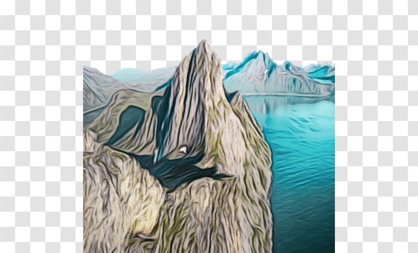 Landscape Iceberg Painting Rock Terrain - Paint Transparent PNG