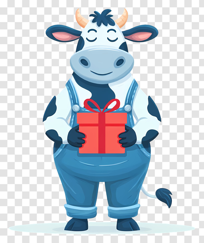 Cow Holding Red Gift Transparent PNG