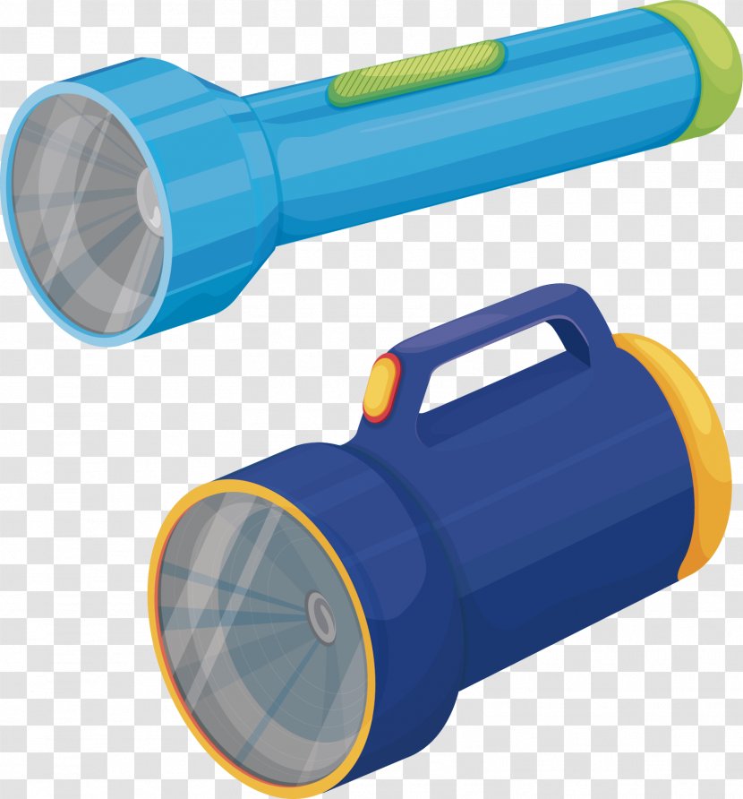 Camping Euclidean Vector Illustration - Cylinder - Blue Flashlight Transparent PNG