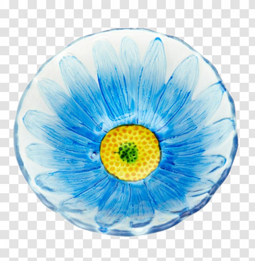 Glass Blue Petal Flower - Stained - Floral Compote Transparent PNG