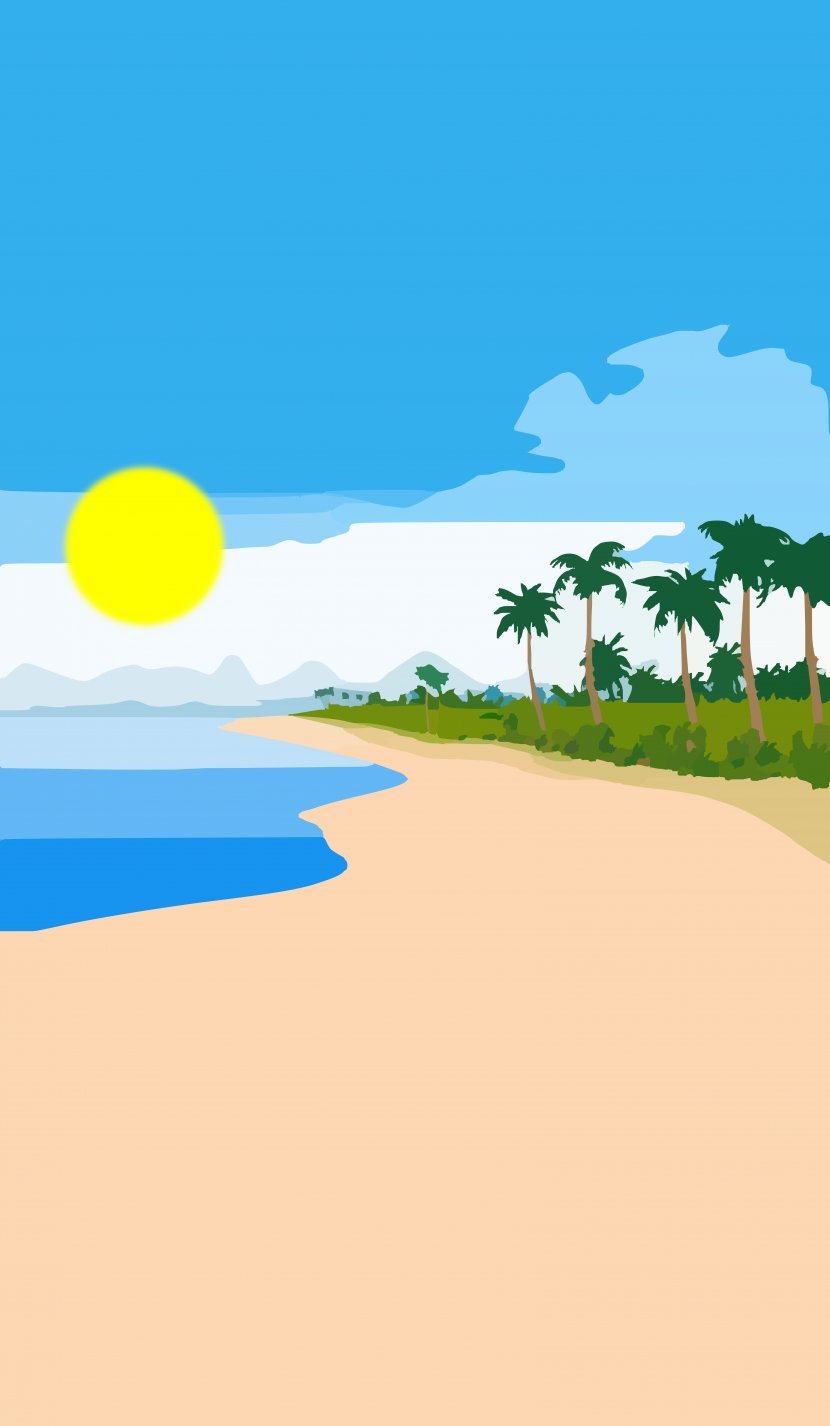 Hawaiian Beaches Sandy Beach Florida Shore Clip Art - Daytime - Portrait Cliparts Transparent PNG