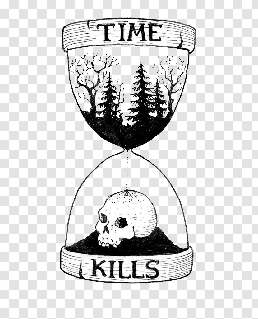 Tattoo Drawing Sands Of Time Hourglass - Human Skull Symbolism - Element Transparent PNG