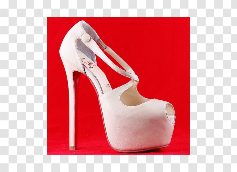 Mule High-heeled Footwear Sandal Shoe - Peach - Louboutin Transparent PNG