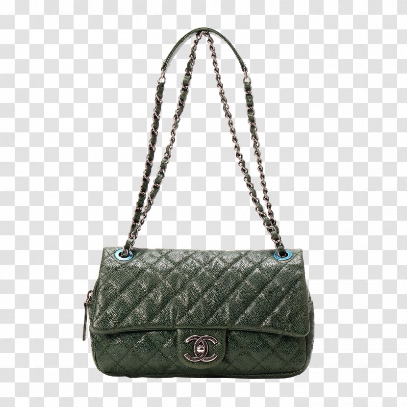 Chanel Hobo Bag Handbag Leather - CHANEL Female Models Green Transparent PNG