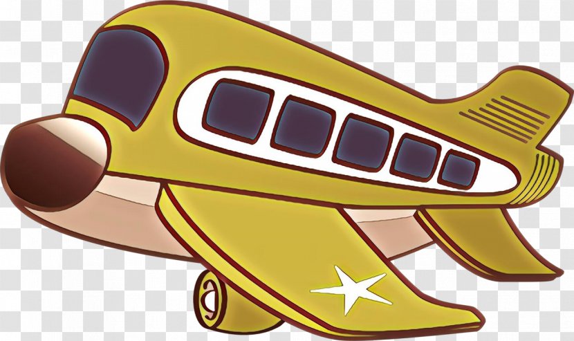 Clip Art Yellow Airplane Cartoon Vehicle - Aircraft - Sticker Transparent PNG