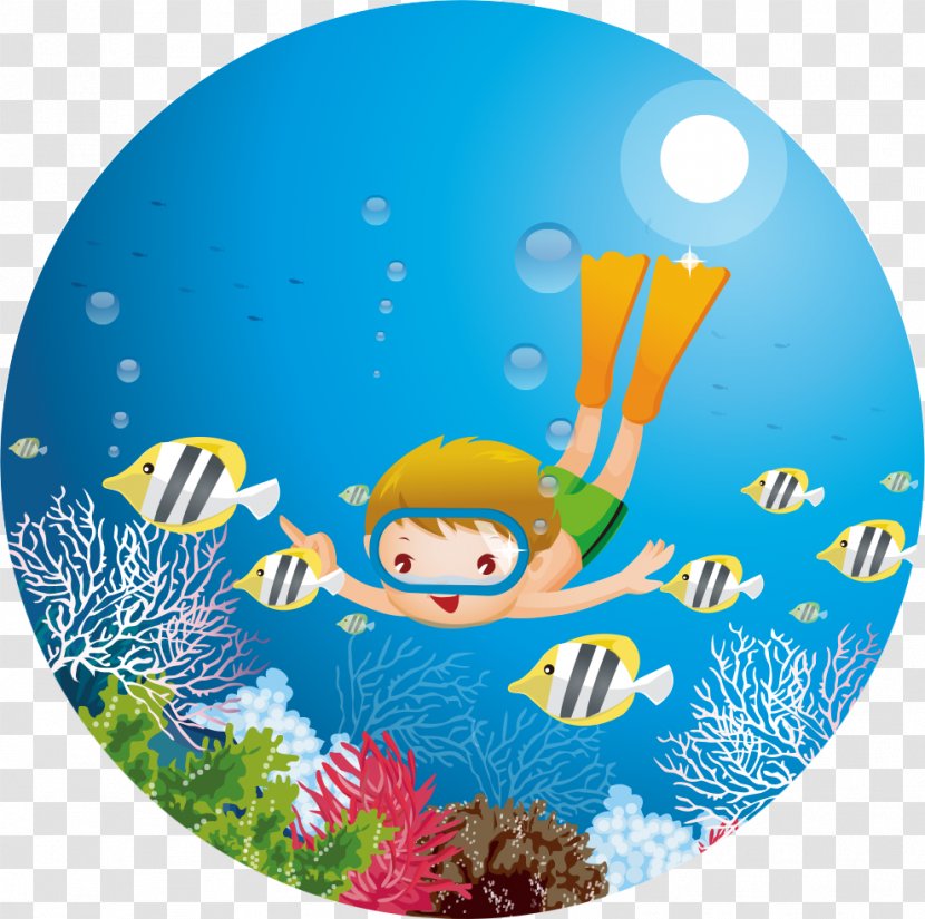 Sea Child Scuba Diving - Snorkeling - Summer Season Transparent PNG