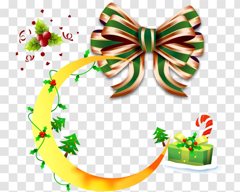 Santa Claus Christmas Shoelace Knot Gift Clip Art - Moon Bow Transparent PNG