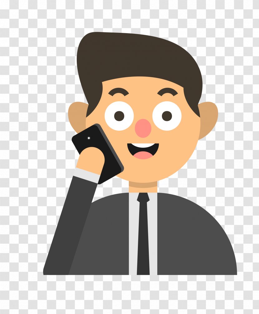 Telephone Mobile Phone Icon - Search Engine - Cartoon Man Transparent PNG
