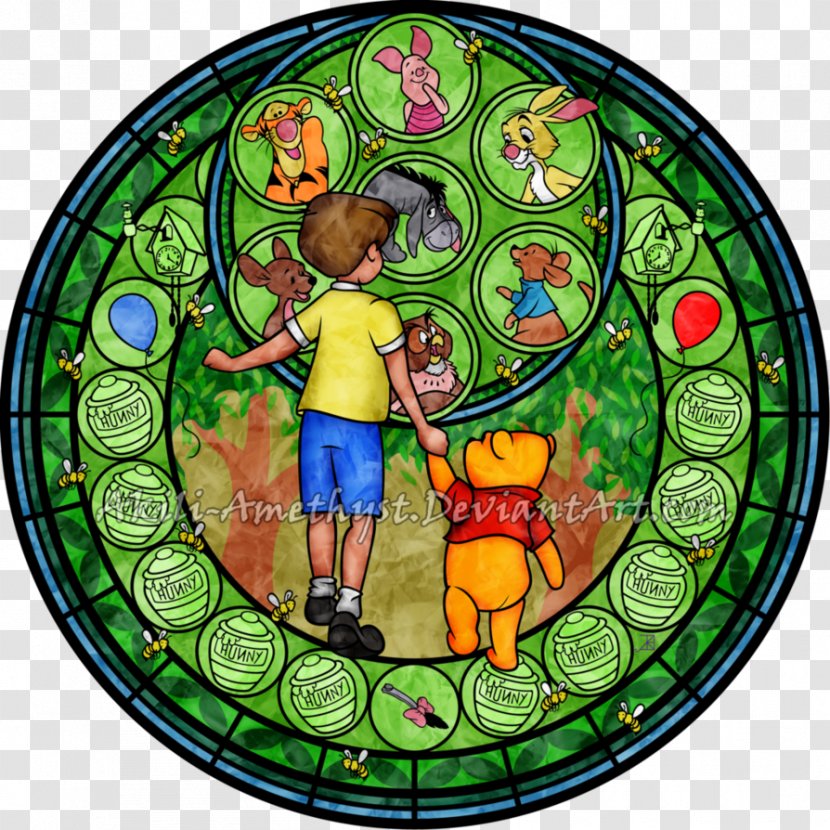 Stained Glass Window Winnie-the-Pooh - Stain - Winnie The Pooh And Tigger Too Transparent PNG