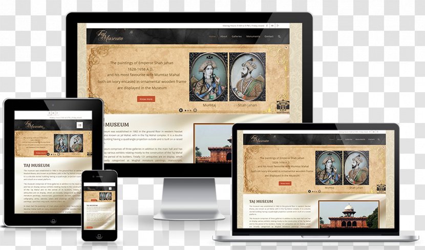 Responsive Web Design Taj Museum Development - Virtual Transparent PNG