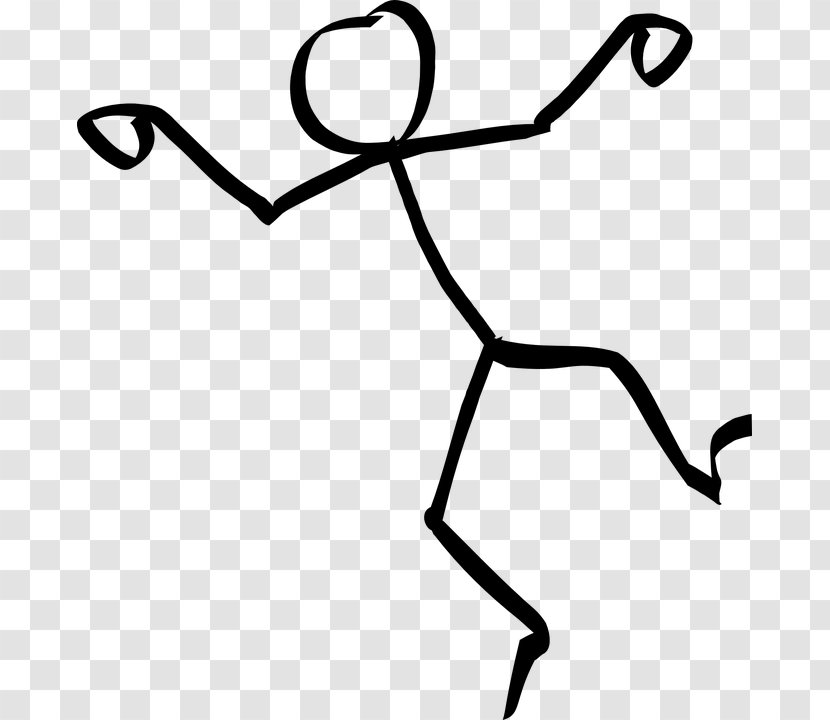 Stick Figure Dance Drawing - Line Art - Tripping Transparent PNG