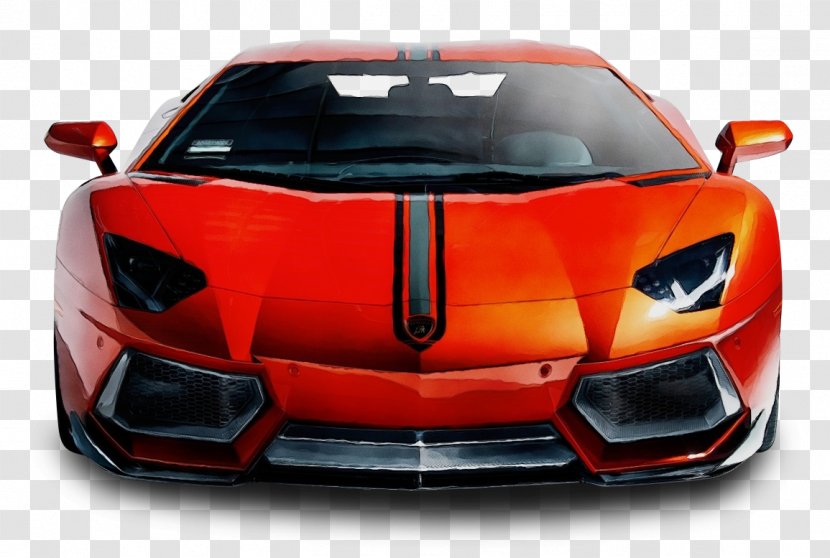 Land Vehicle Car Supercar Automotive Design - Lamborghini Aventador - Red Hood Transparent PNG