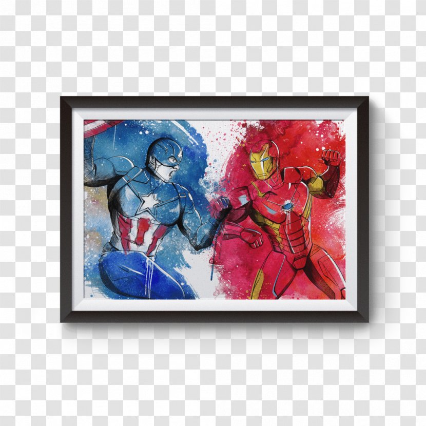 Iron Man Captain America Thor Art Watercolor Painting - Poster Transparent PNG