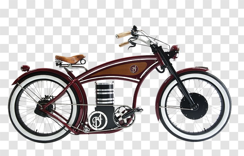 Electric Bicycle Cruiser Motorcycle Chopper - Vintage Cyclist Transparent PNG