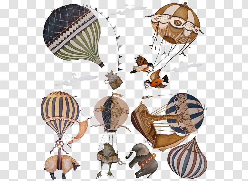 Cute Pets Balloon Hot Air Modelling Clip Art - Wall Decal - Animal Elephant Transparent PNG